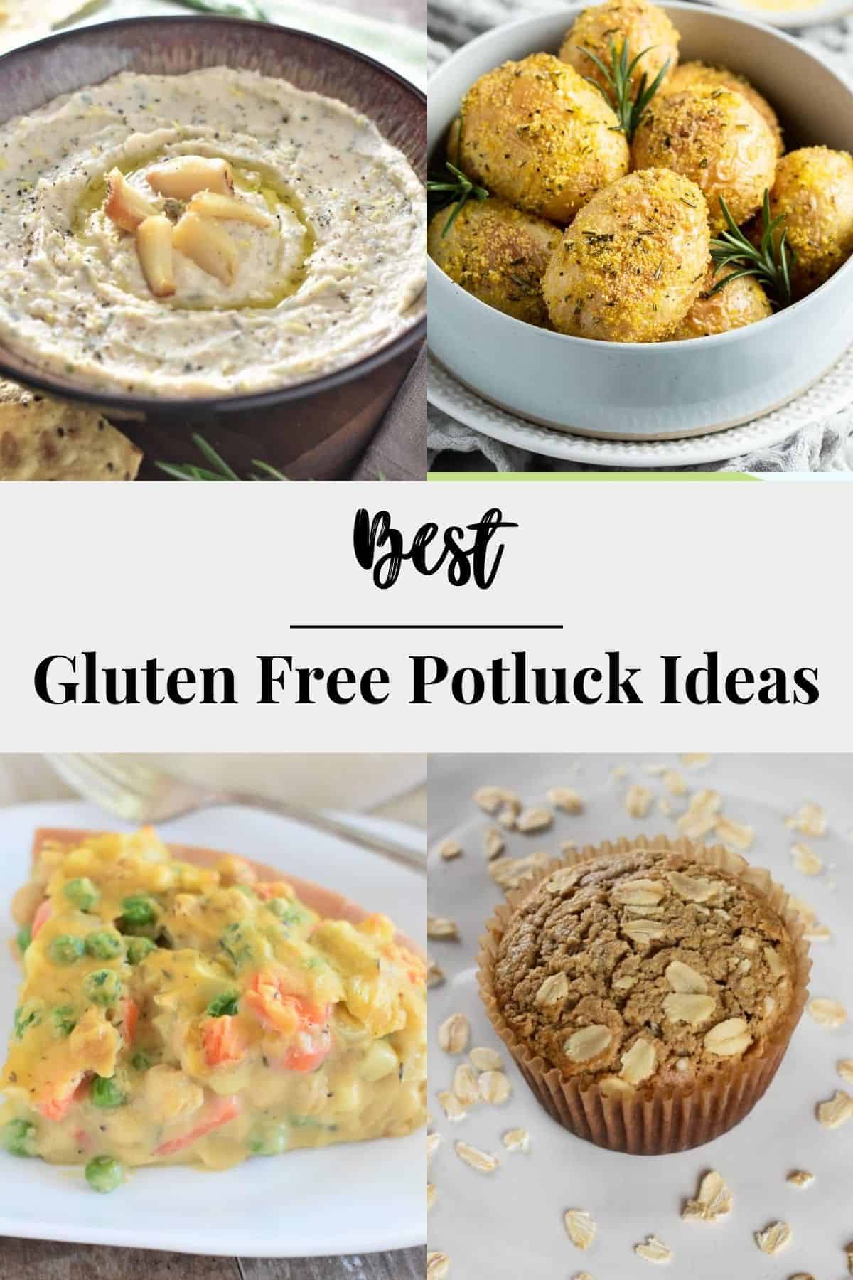 Collage of four gluten free potluck recipe ideas