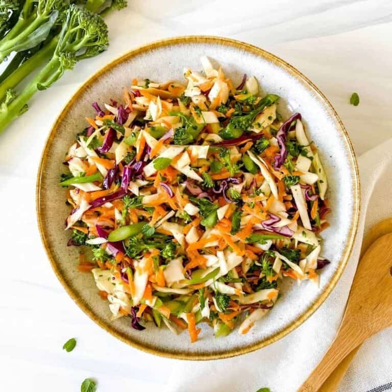 Broccolini Slaw by Through the Fibro Fog served and ready to eat