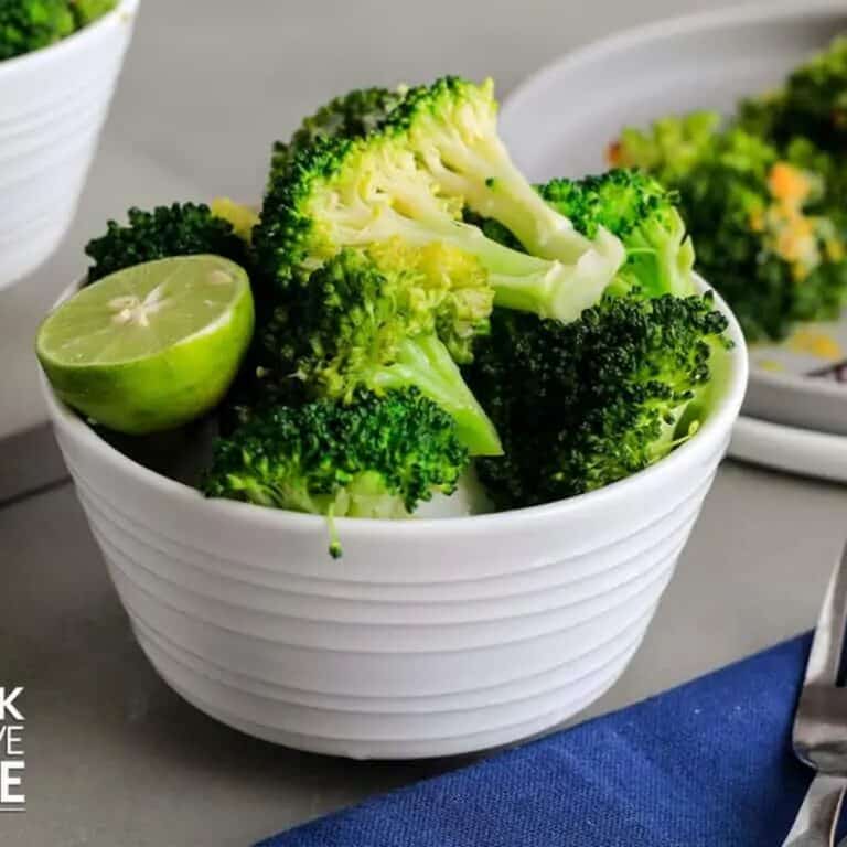Easy Instant Pot Steamed Broccoli by Cook Eat Live Love served and ready to eat