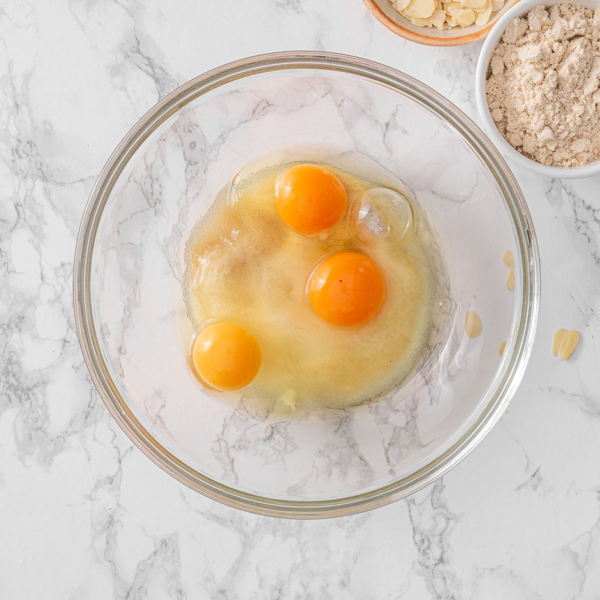 eggs and sugar into a large bowl