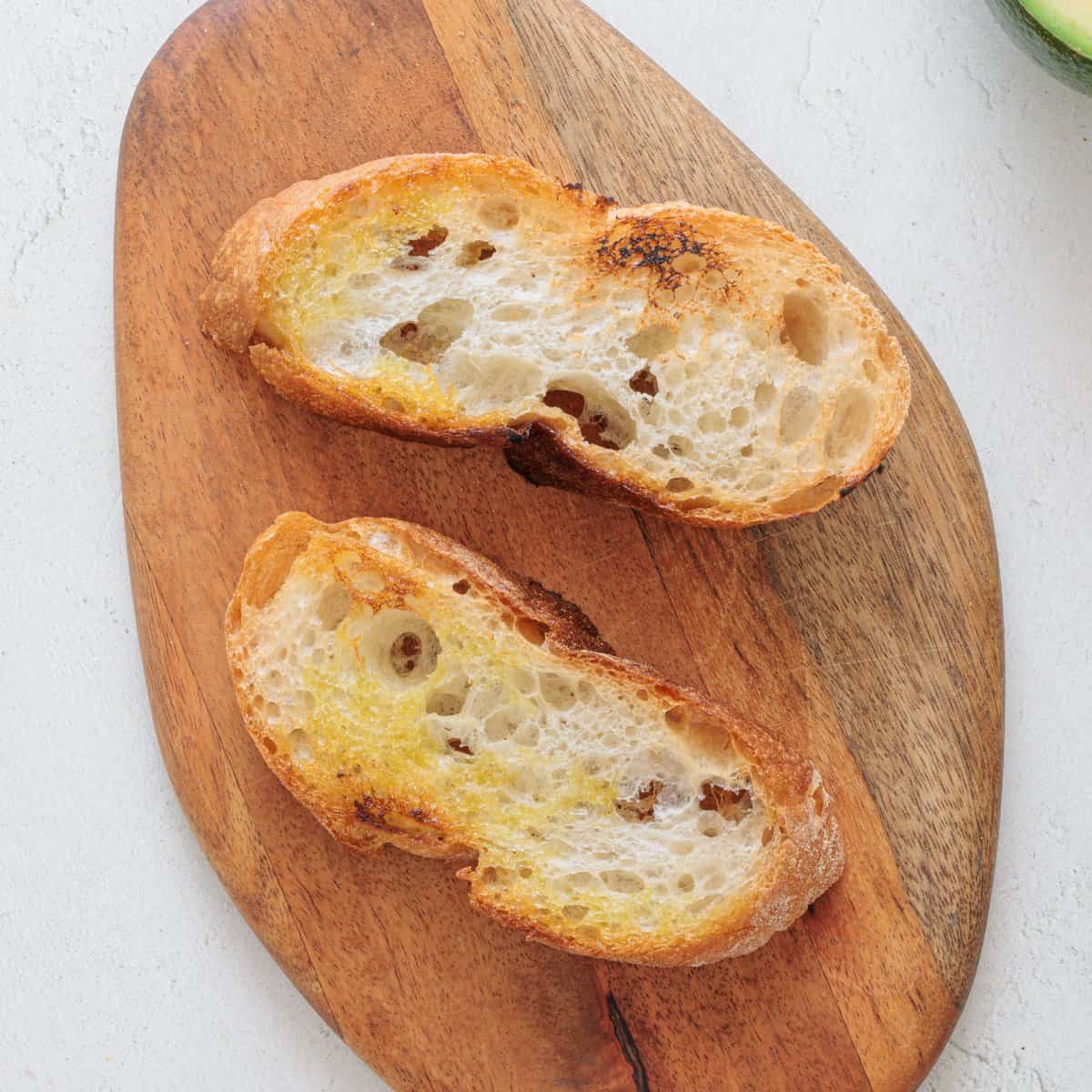 Avocado Cottage Cheese Toast step 5 - toasted bread