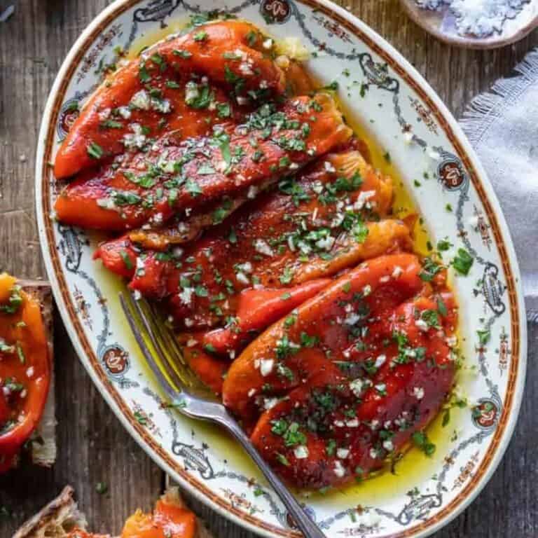 Chargrilled Capsicums in Garlic Parsley Oil by Heartful Table served and ready to eat